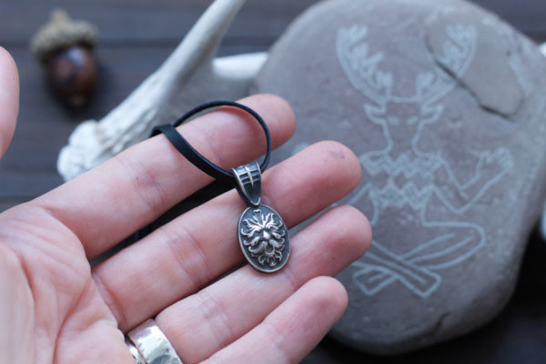 Greenman Pendant - Silver