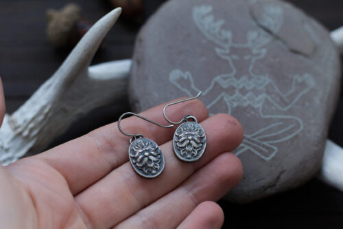 Greenman Earrings - Silver