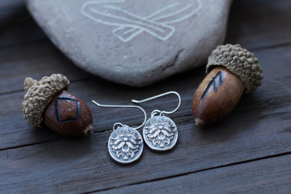 Greenman Earrings - Silver