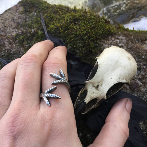 Raven Claw Ring - Silver Torc Style - The Wicked Griffin