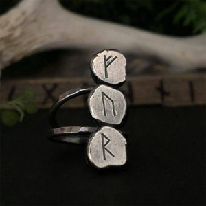 Three Rune Ring - Custom Elder Futhark Runes - The Wicked Griffin