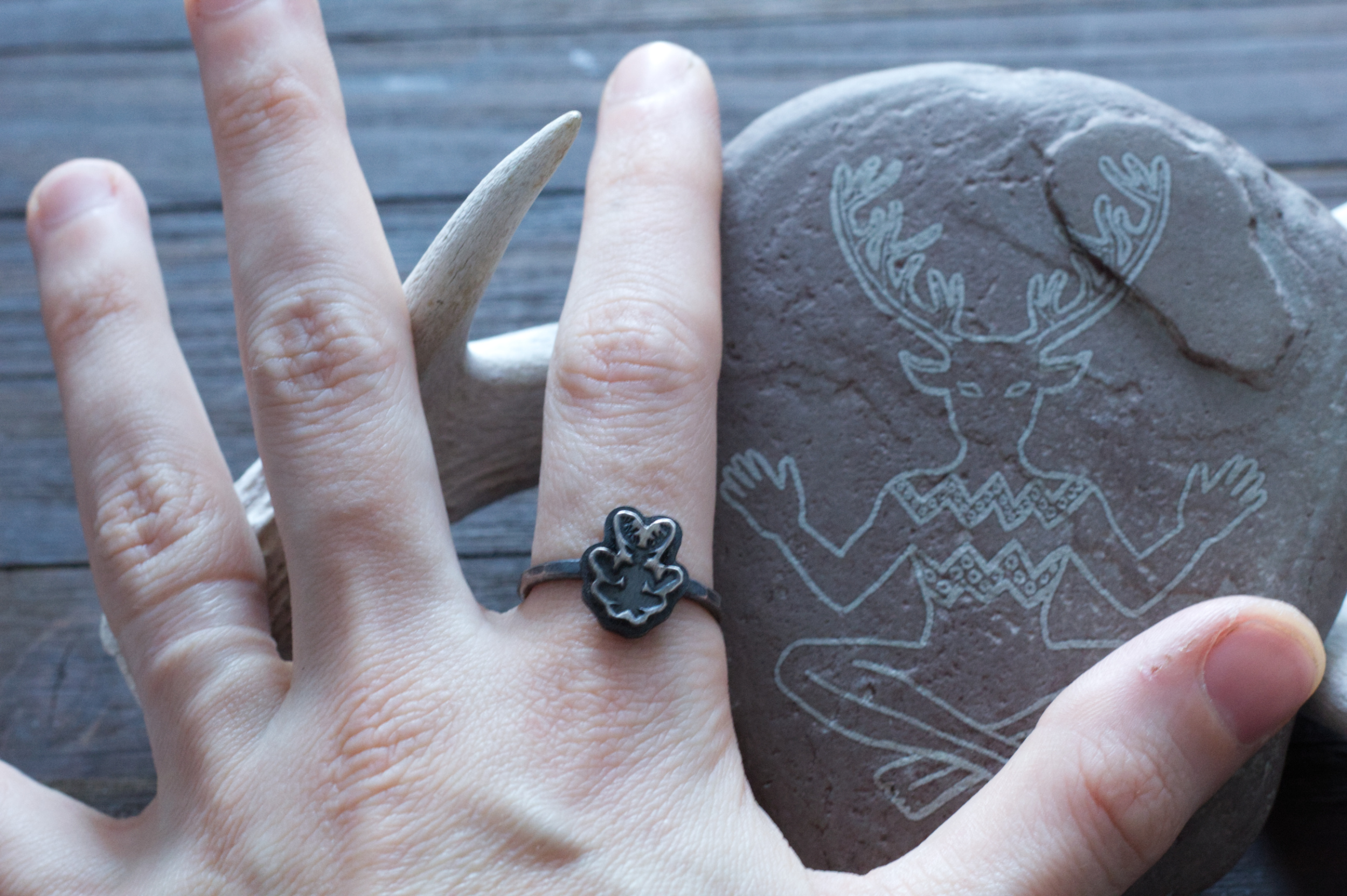 Tribal Shaman Stacking Rings - Cernunnos, Huginn and Muninn, Crossed  Arrows, Pine Tree - The Wicked Griffin