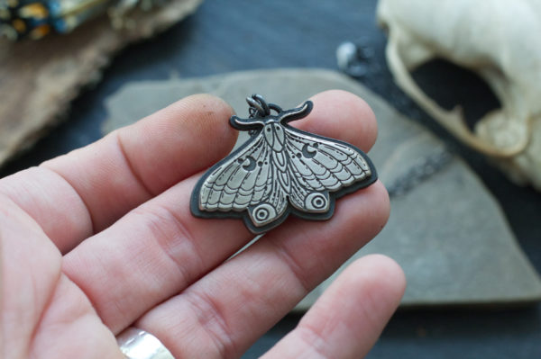 lunar moth pendant