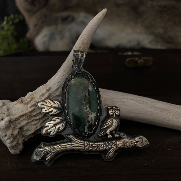The Wisdom Owl - Chrysocolla Pendant