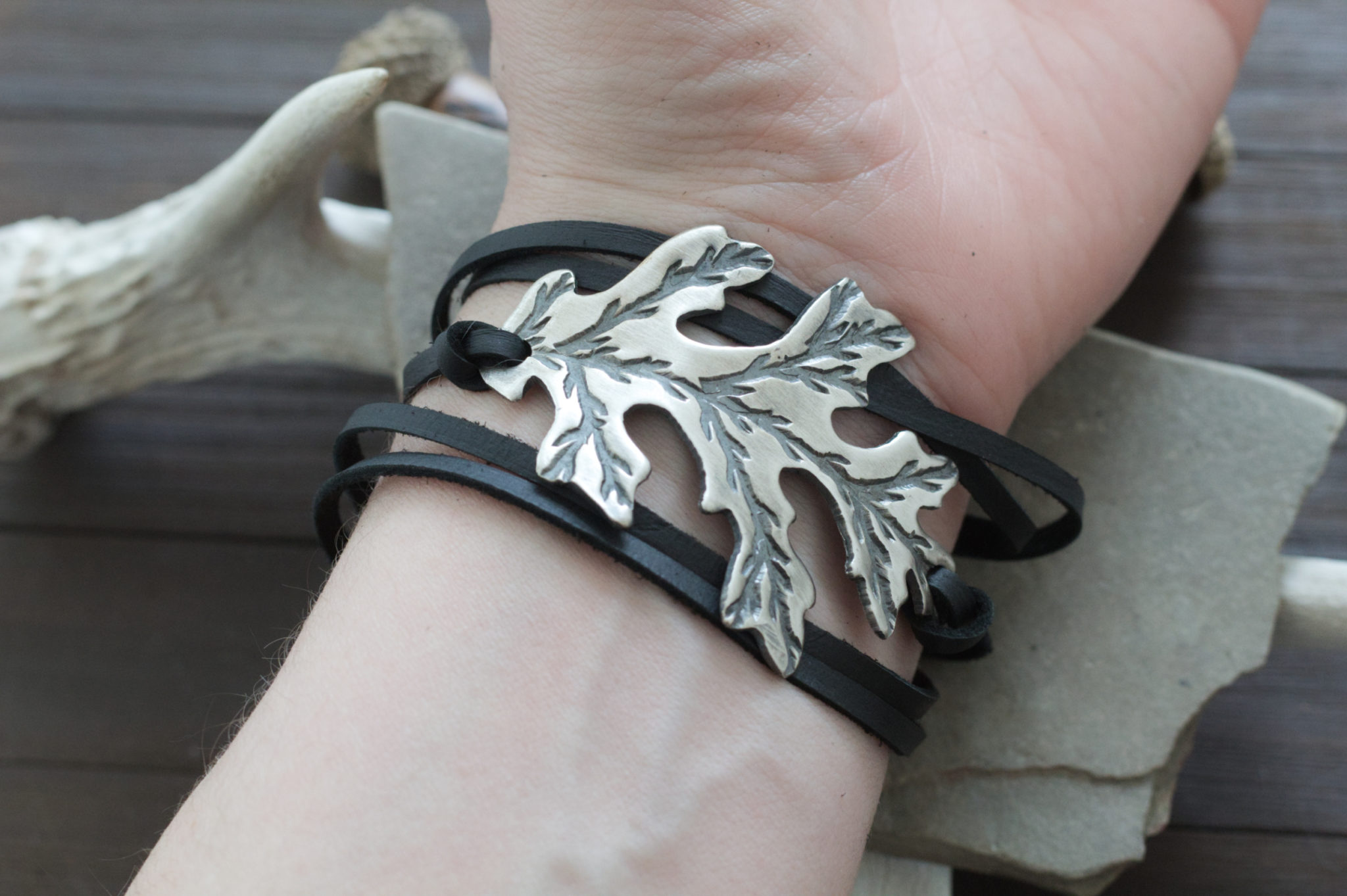 Oak Leaf Wrap Bracelet The Wicked Griffin