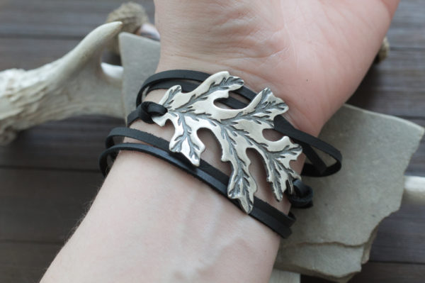 oak leaf wrap bracelet