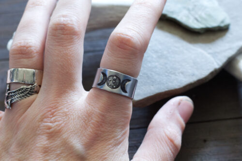 Triple Moon Goddess Ring