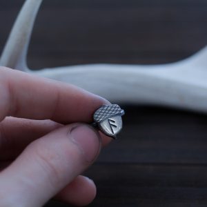 silver acorn rune ring