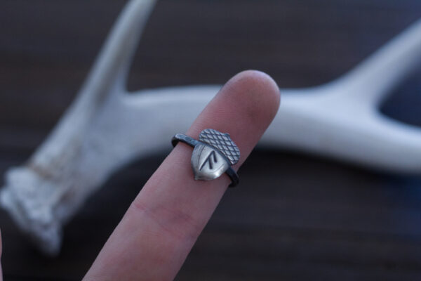 silver acorn rune ring