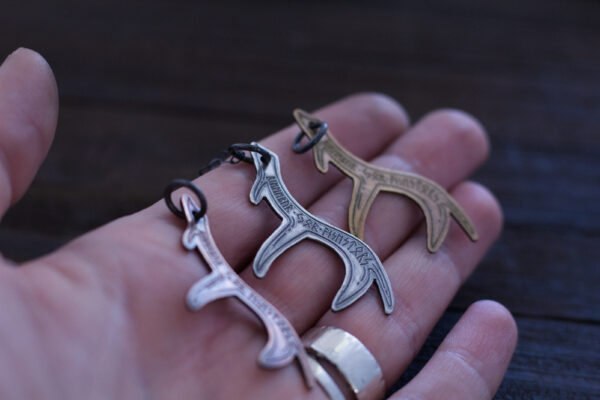 deer antler rune pendant