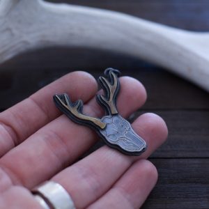 silver deer skull pendant