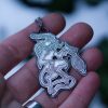 silver krampus pendant necklace