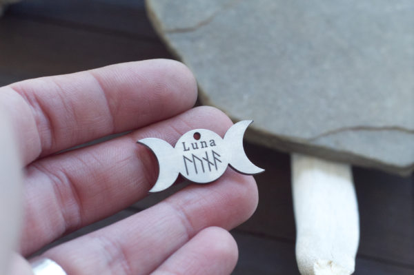 triple moon pet tag