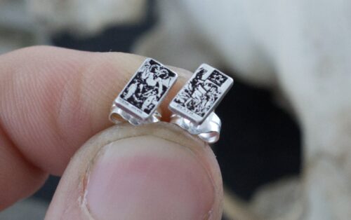 tarot card stud earrings
