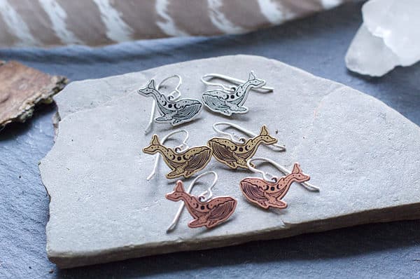 blue whale earrings 1 triple moon blue whale earrings
