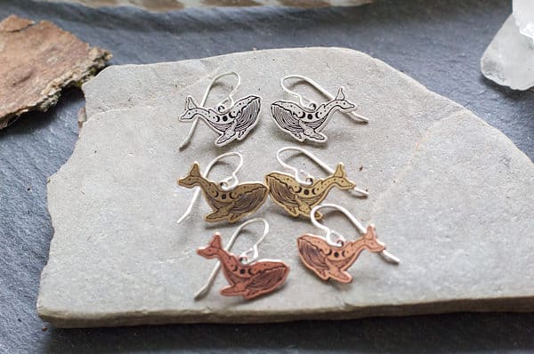 blue whale earrings 4 triple moon blue whale earrings