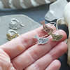 blue whale earrings 5 triple moon blue whale earrings