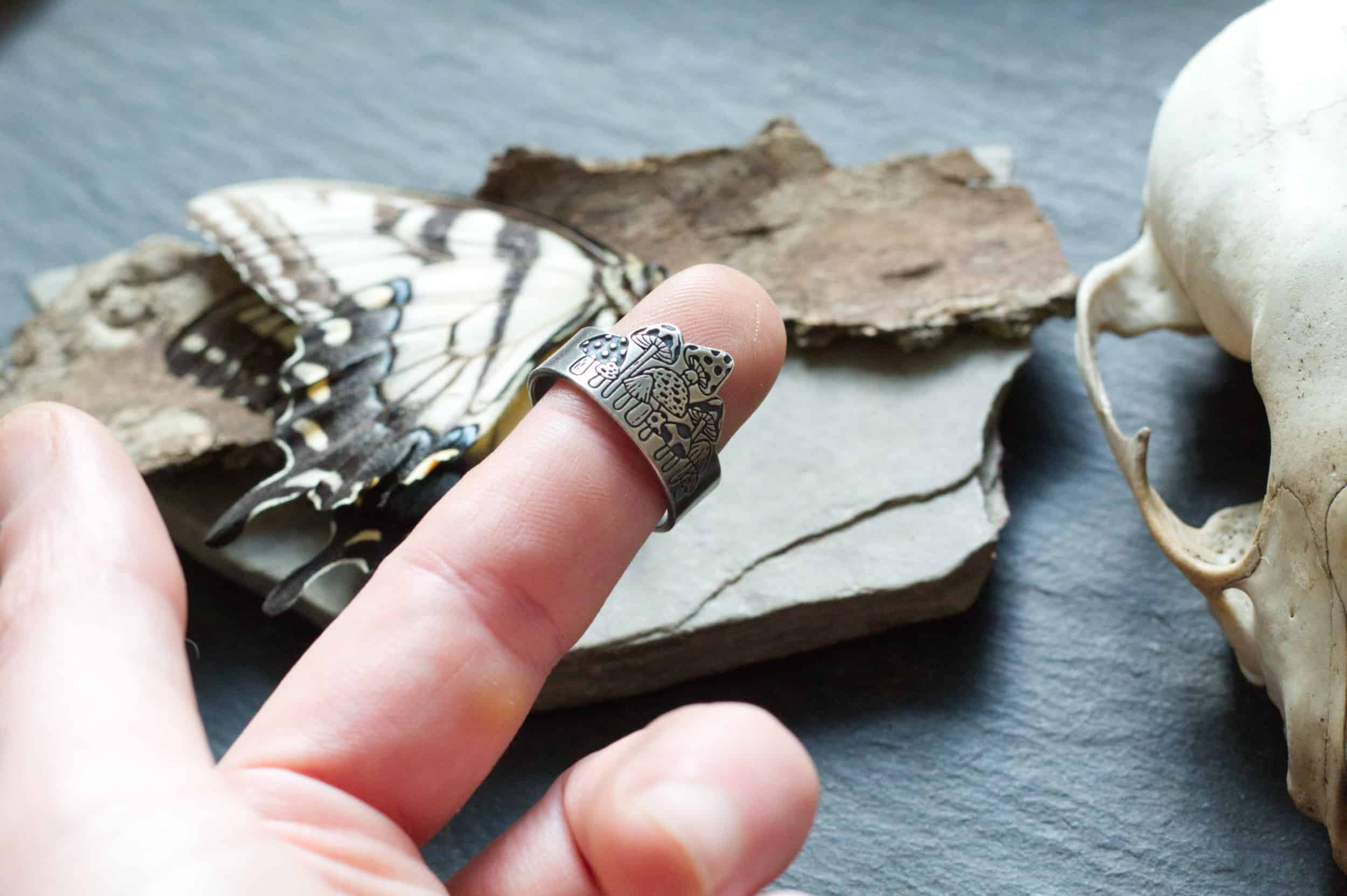 sterling silver mushroom ring