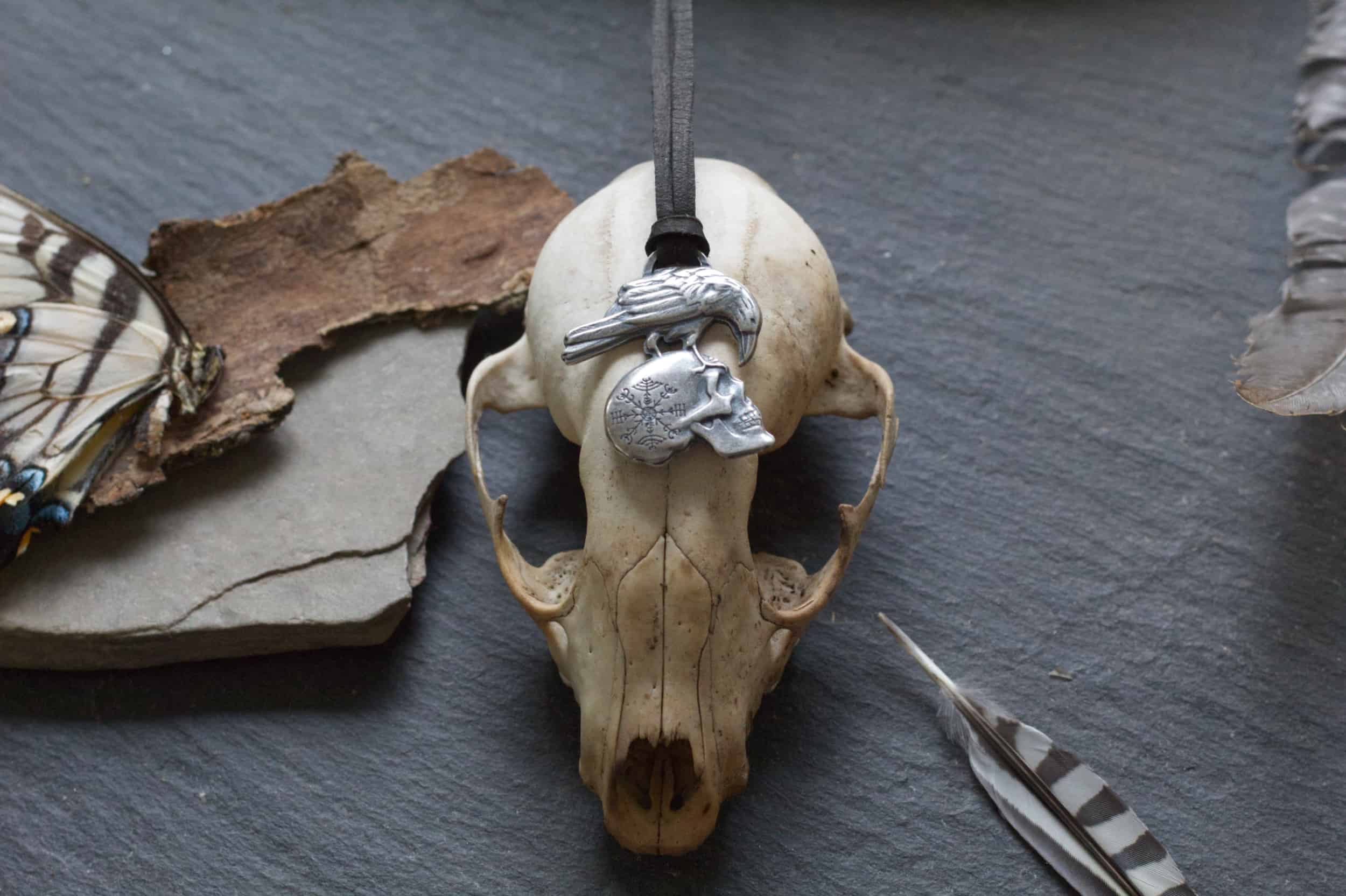 Veldismagn Raven Skull Pendant