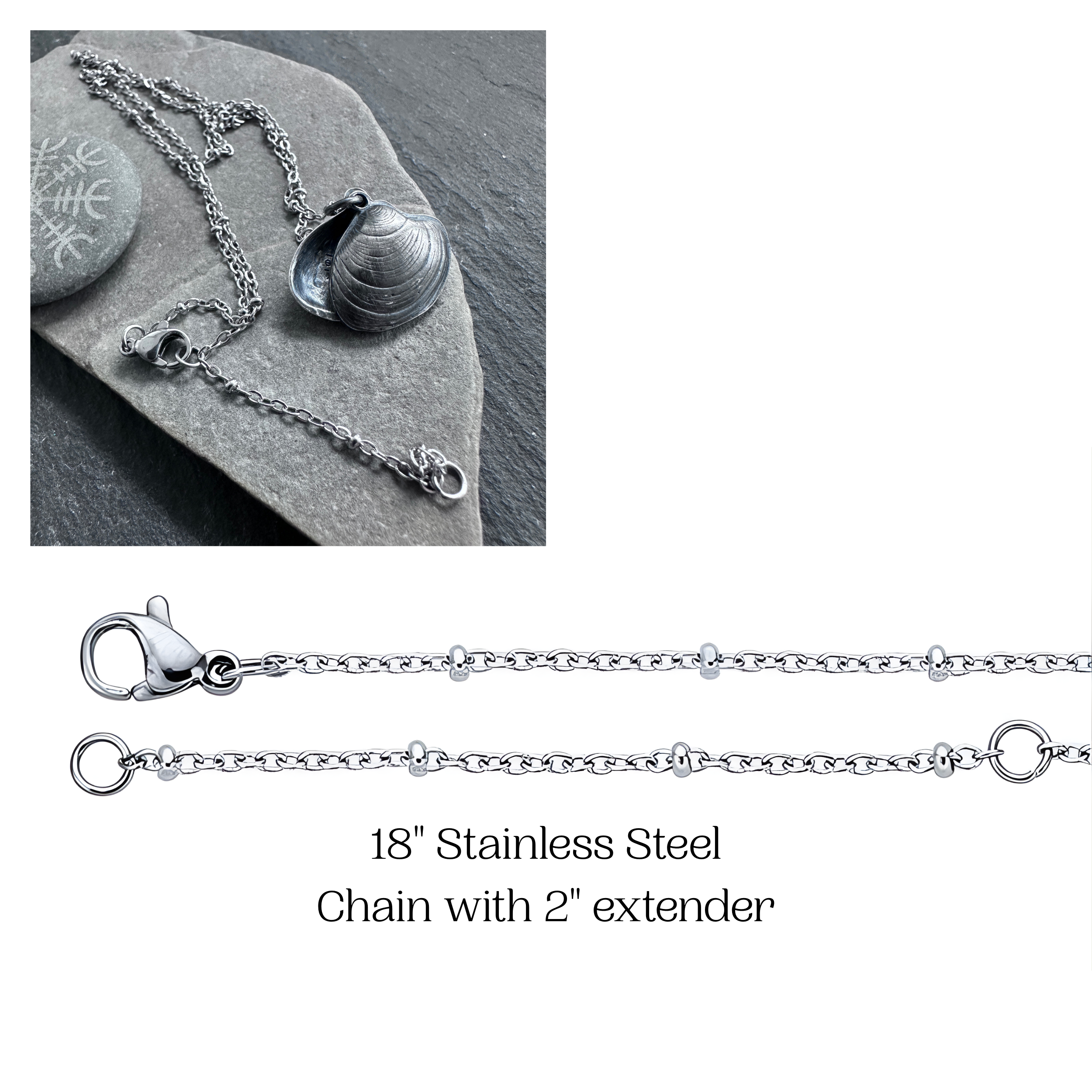 18 Stainless Steel Chain with 2 extender 18 Stainless Steel Chain with 2 extender