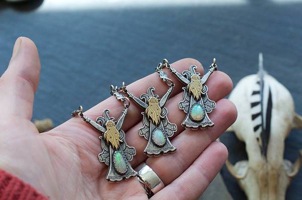 Walpurgisnacht Fire Dance Ritual Pendant With Opal