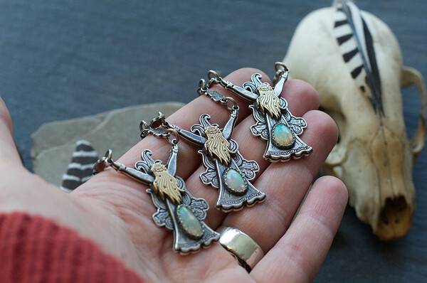 Walpurgisnacht Fire Dance Ritual Pendant With Opal