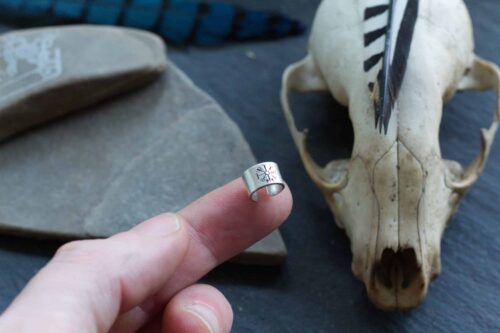 Vegvisir Tiny Fine Silver Ear Cuff