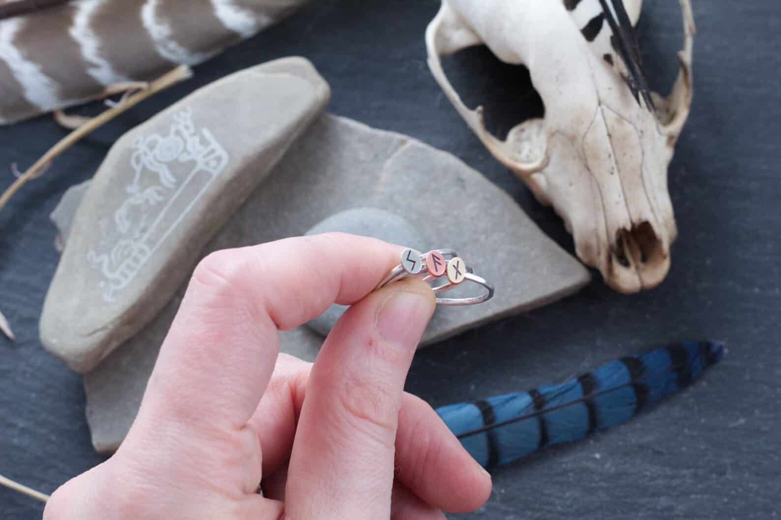 tiny rune ring for women