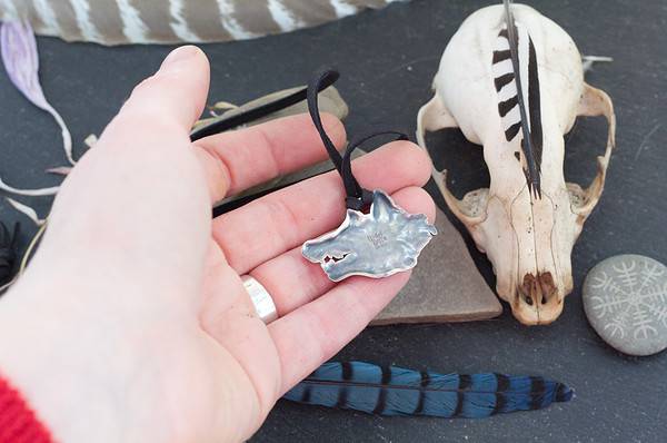 Fenrir Pendant Necklace with Vegvisir
