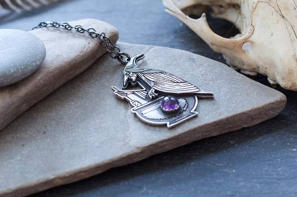 baba yaga cauldron pendant 2 Baba Yaga Sterling Silver + Amethyst Necklace Pendant