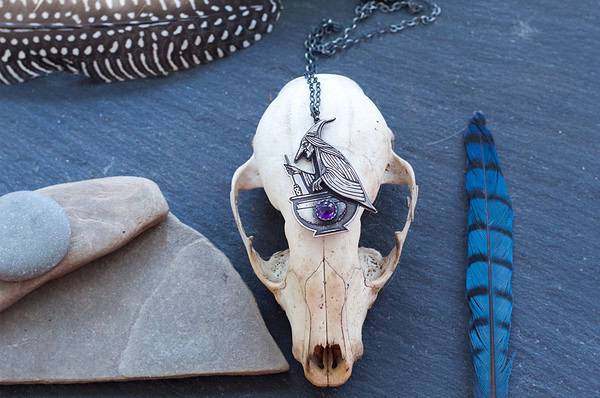 baba yaga cauldron pendant 6 Baba Yaga Sterling Silver + Amethyst Necklace Pendant