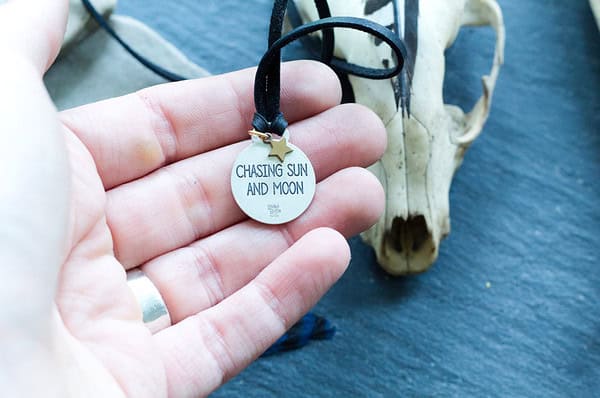 Sköll and Hati Pendant - Sun, Moon and Stars