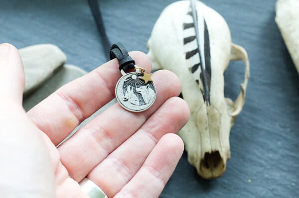 Sköll and Hati Pendant - Sun, Moon and Stars