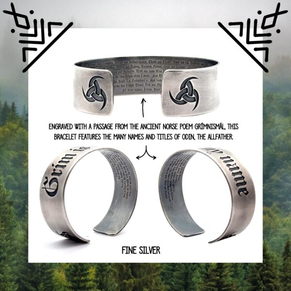 Odin Bracelet - Grim is My Name - Triple Horn of Odin