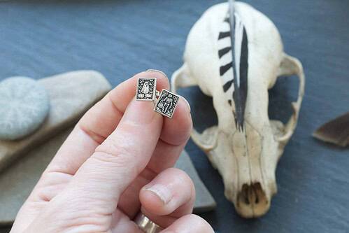 Vintage Halloween Earrings Sterling Silver