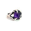Claw Set Amethyst Sterling Silver Ring - Size 9