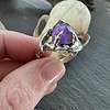 Claw Set Amethyst Sterling Silver Ring - Size 9