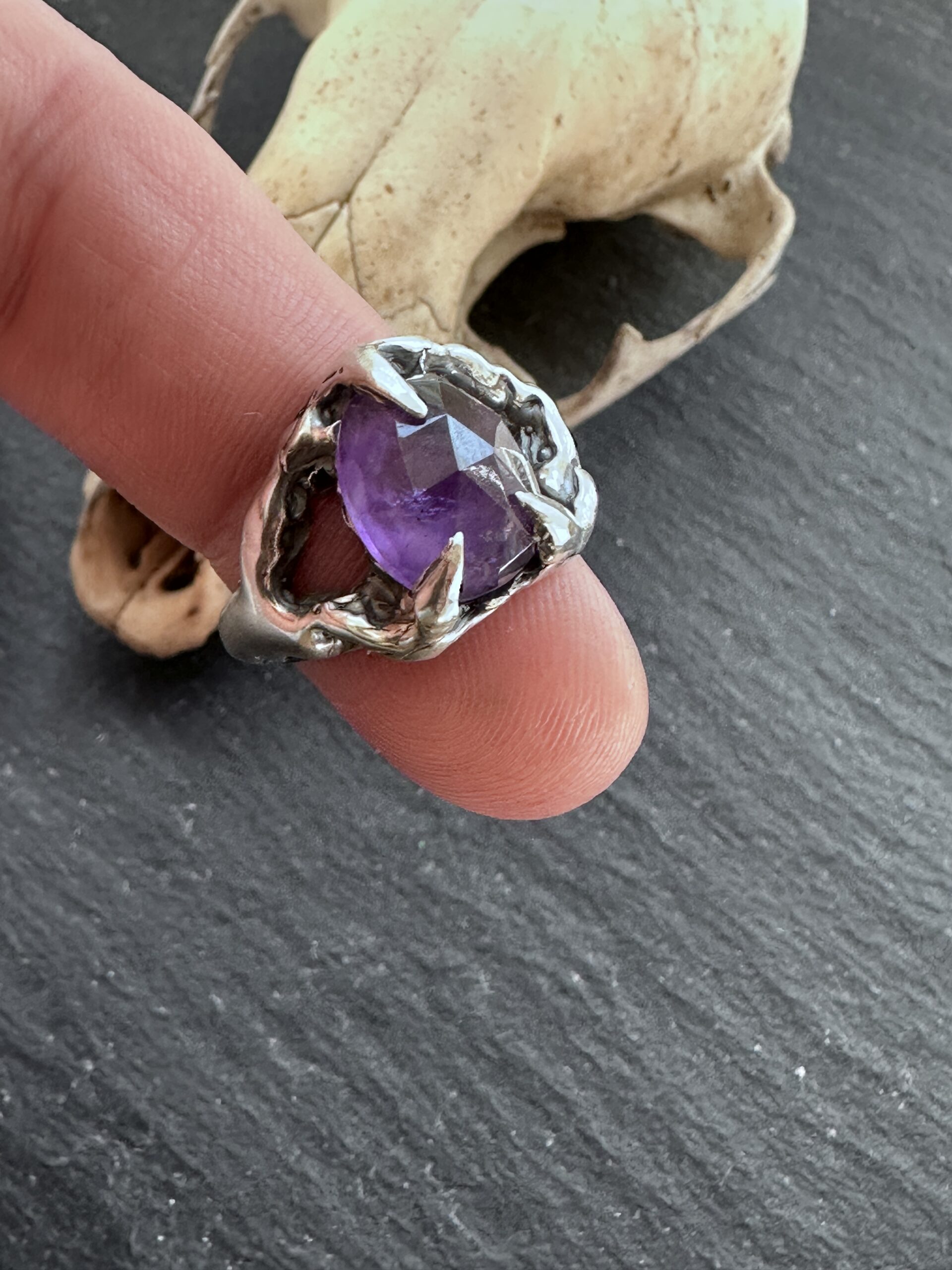 Claw Set Amethyst Ring