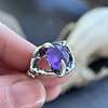 Claw Set Amethyst Sterling Silver Ring - Size 9