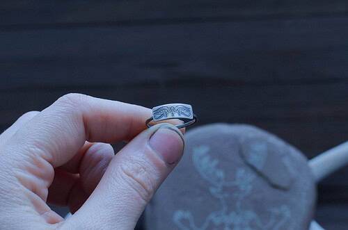 Eye of Horus + Eye of Ra Ring - Ankh - Ancient Egyptian Symbol Jewelry - Silver Ring - Dark Minimal - Gothic