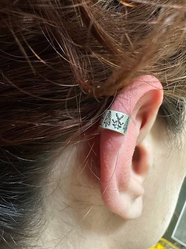 il_fullxfull.4934103863_l61d.jpg Tiny Cernunnos Ear Cuff - Ancient Celtic God - Nature Spirit - Pagan Jewelry - Shamanism - Spirit Animal - Stag - Deer