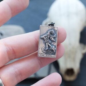 The Fool Major Arcana Tarot Card in Sterling Silver Pendant Necklace - Embrace Optimism & Infinite Possibilities