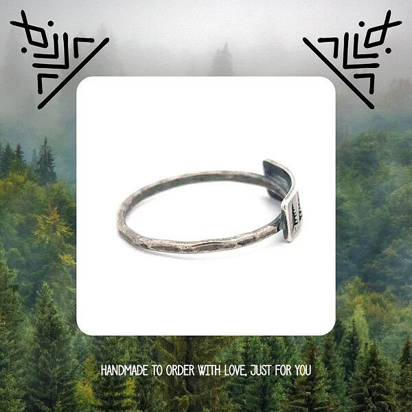 Pine Tree Ring - Forest Ring - Nature Jewelry - Evergreen Tree - Fir - Pagan Symbolism - Tree Rings - Stack Ring - Winter Solstice