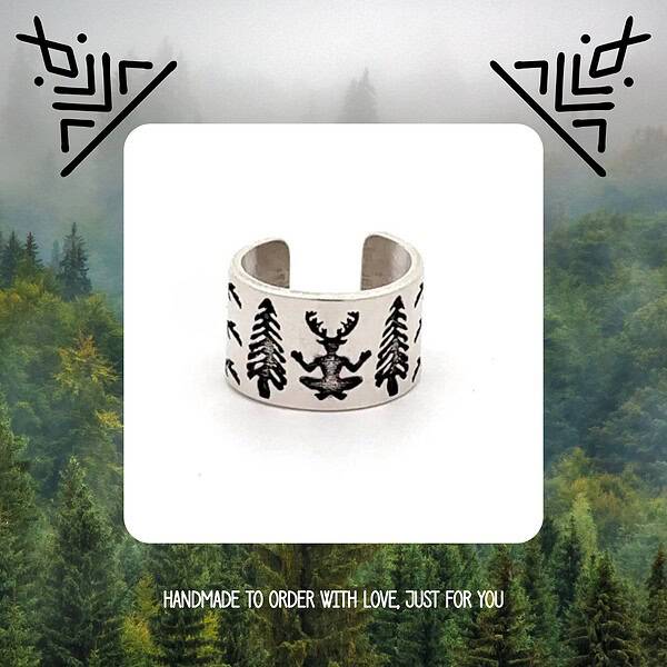 il_fullxfull.6078138838_qy91.jpg Tiny Cernunnos Ear Cuff - Ancient Celtic God - Nature Spirit - Pagan Jewelry - Shamanism - Spirit Animal - Stag - Deer
