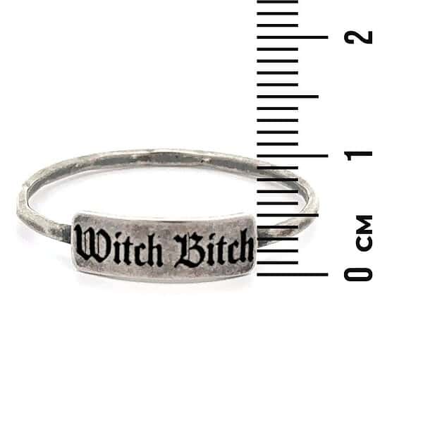 il_fullxfull.6109194772_odxz.jpg Witch Bitch - Dainty Silver Stacking Ring - Witchcraft - Coven Jewelry - Sister Witch - Pagan - Wiccan