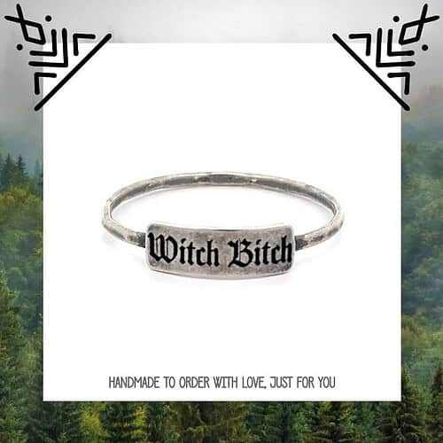 Witch Bitch - Dainty Silver Stacking Ring - Witchcraft - Coven Jewelry - Sister Witch - Pagan - Wiccan