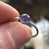 Amethyst Stacking Ring, Dainty Birthstone Jewelry, Purple Gemstone Ring, Stackable Silver Band, Gift Idea, Dainty Purple Gemstone Jewelry