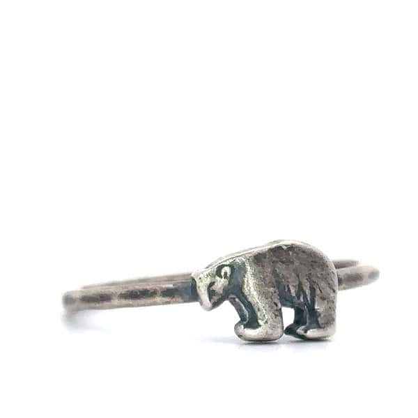 Silver Bear Ring, Bear Ring, Unique Silver Bear Jewelry, Animal