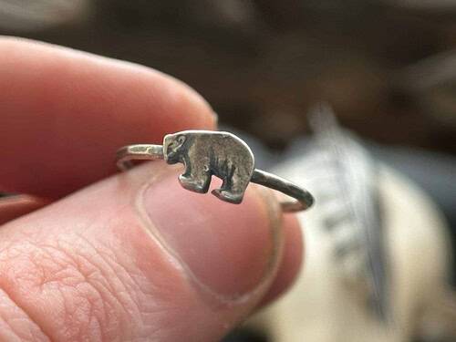 Silver Bear Ring, Bear Ring, Unique Silver Bear Jewelry, Animal Ring, Gift For Her, Animal Jewelry, Grizzly Bear Ring, Viking Bear Ring