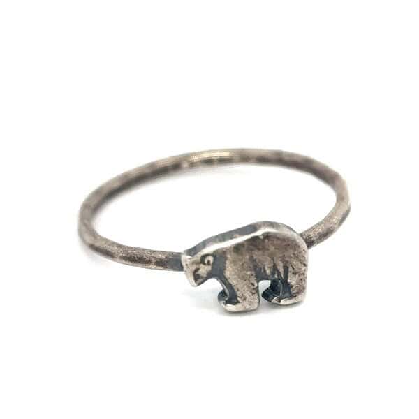Little Bear Ring くまのシルバーリング（SV950）/6号 Silver Bear Ring, Bear Ring, Unique Silver Bear Jewelry, Animal